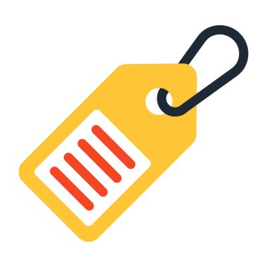 İndirim etiketinin düzenlenebilir düz tasarım simgesi