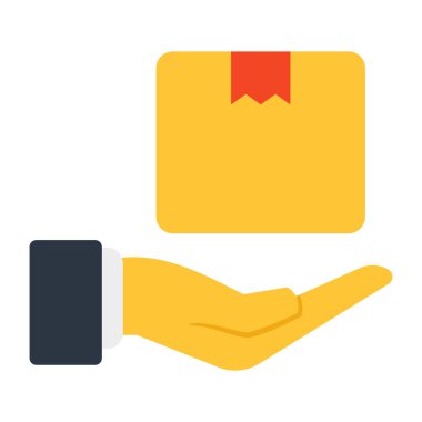 Paket işlemenin düz tasarım simgesi