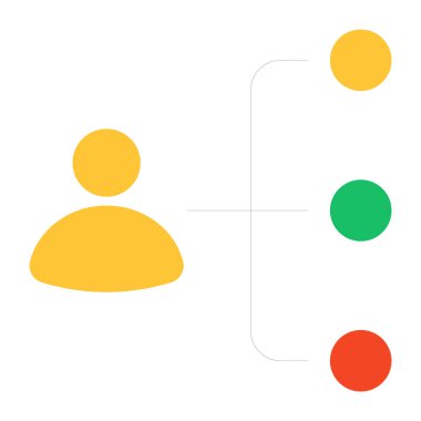 Bağlı düğümlere sahip Avatar, çalışan becerilerinin simgesi