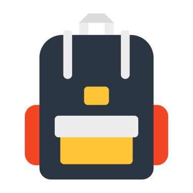 Sırt çantasının düzenlenebilir düz tasarım simgesi