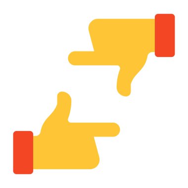 Kırpılmış eller jest simgesi, düzenlenebilir vektör