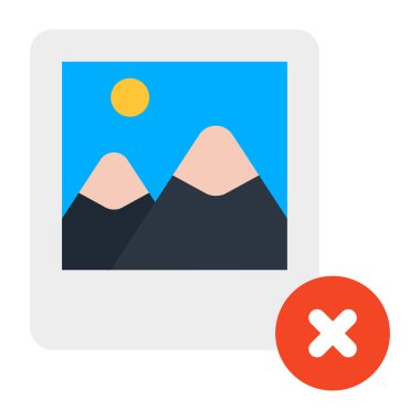 Manzara ile çapraz işaret, resim silme simgesi