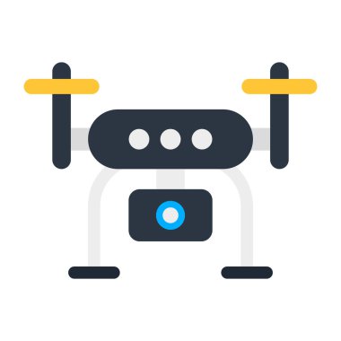 İnsansız hava aracı kamerasının düz tasarım simgesi