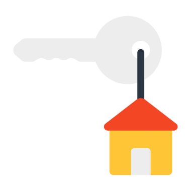 Ev anahtarının modaya uygun bir vektör tasarımı