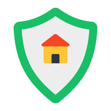 Ev binasının içinde ev güvenliği simgesi sergileniyor