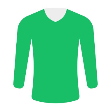 Erkek giyim gömleği, spor gömleğinin düz tasarım ikonu.