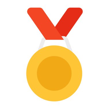 Düz dizaynda 1. pozisyon başarı madalyası simgesi