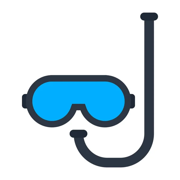 Sauerstoffpfeife Mit Brille Symbol Der Schnorchelmaske — Stockvektor