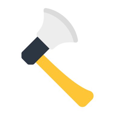 Tahta kesme aracı simgesi, baltanın düz tasarımı