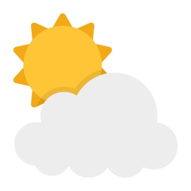 Kısmen güneşli bir günün düzenlenebilir tasarım simgesi