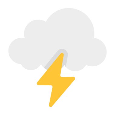 Yıldırımlı bulut, gök gürültülü ikon