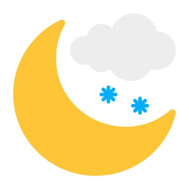 Düz dizaynlı bulutlu gecenin simgesi