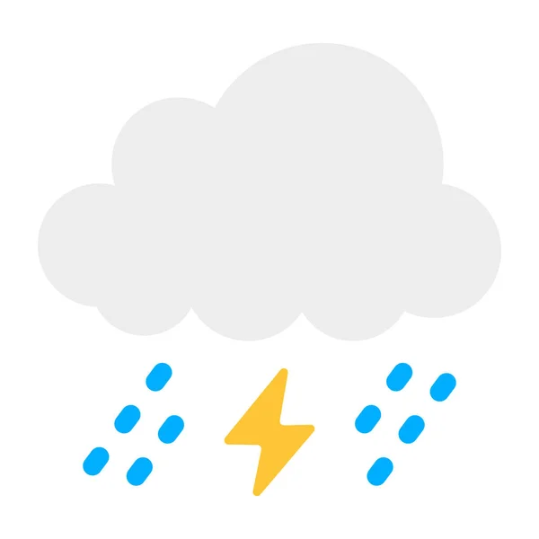 Cloud Raindrops Bolt Icon Cloud Storm — Stock Vector