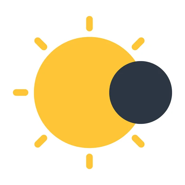 Icono Diseño Moderno Del Eclipse Solar Parcial — Vector de stock