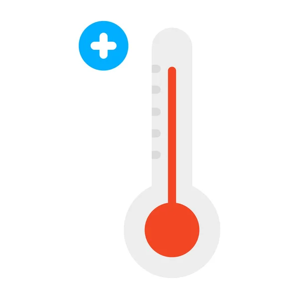 Indicador Temperatura Con Signo Más Diseño Plano Añadir Temperatura — Archivo Imágenes Vectoriales