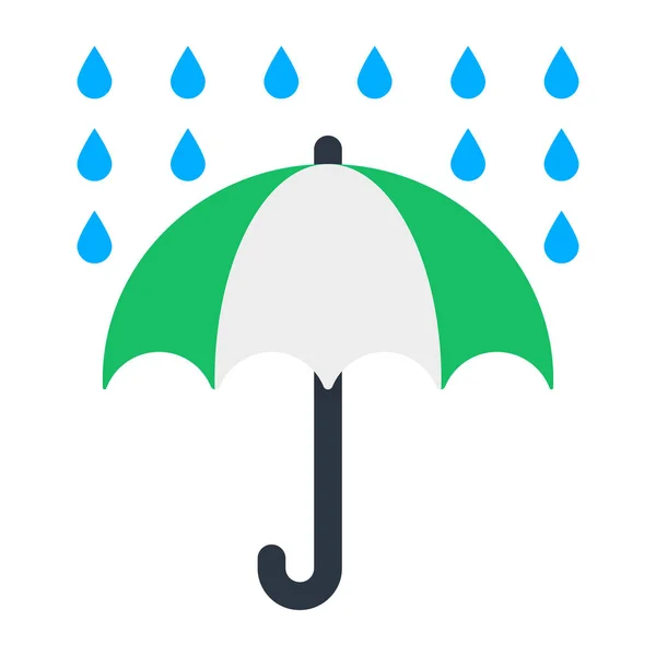 Bir Yağmur Gölgesi Koruma Simgesi Düz Şemsiye Tasarımı — Stok Vektör
