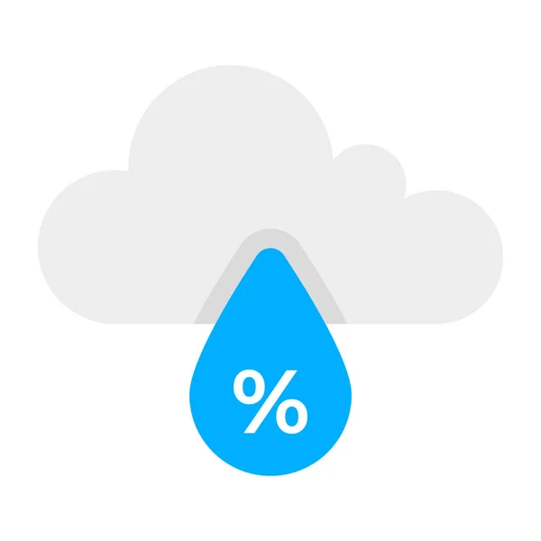 Waterdruppel Met Wolk Icoon Van Wolkenvochtigheid — Stockvector