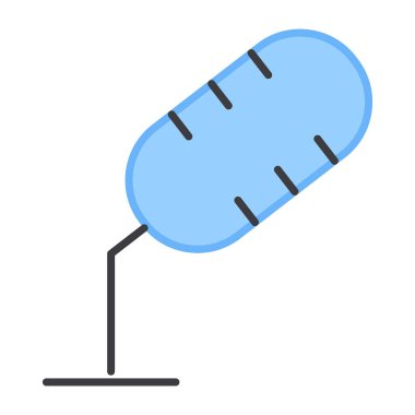 Ses kaydedicisi ve mikrofonun düzenlenebilir tasarım simgesi