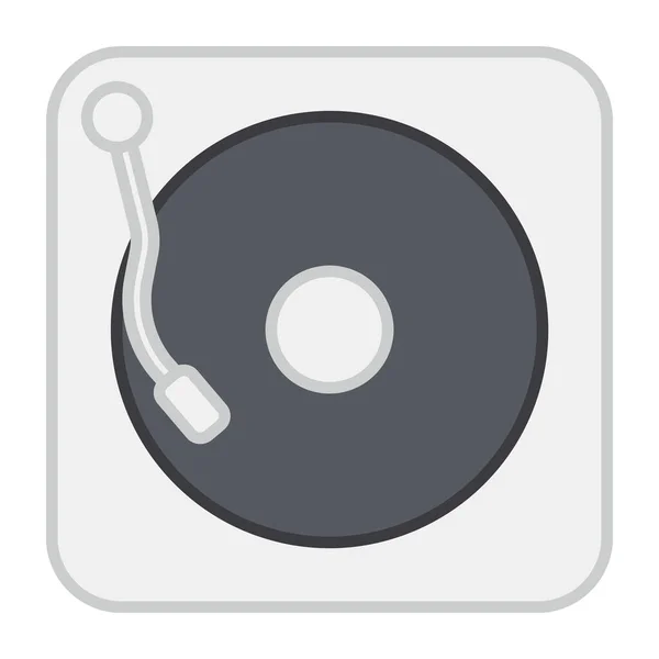 Audio Music Player Icon Flat Design Vinyl Player — Stock Vector