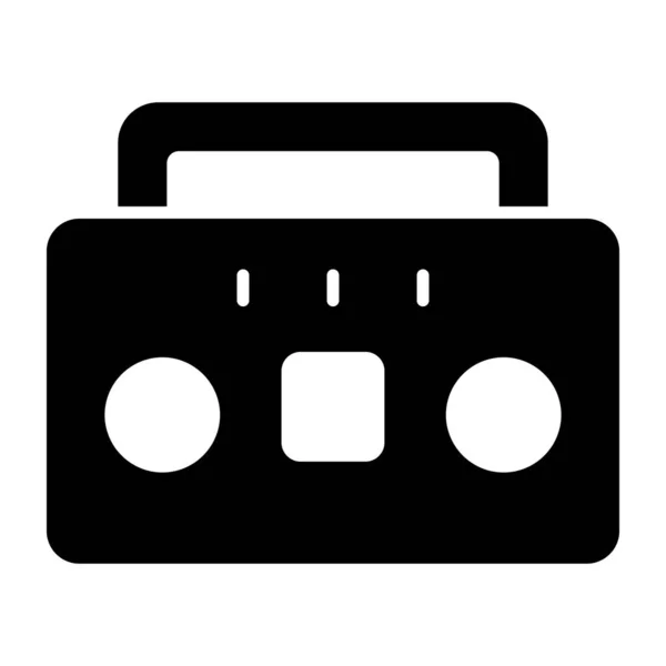 Solid Design Icon Boombox — Stock Vector