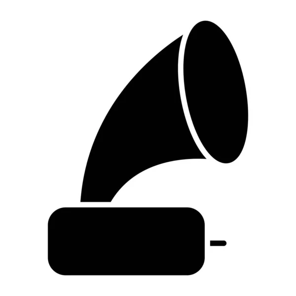 Icono Reproductor Música Audio Diseño Sólido Gramófono — Vector de stock