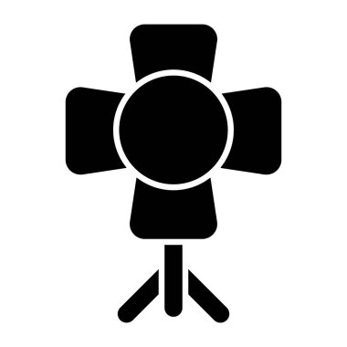 Stüdyo ışığının katı tasarım simgesi