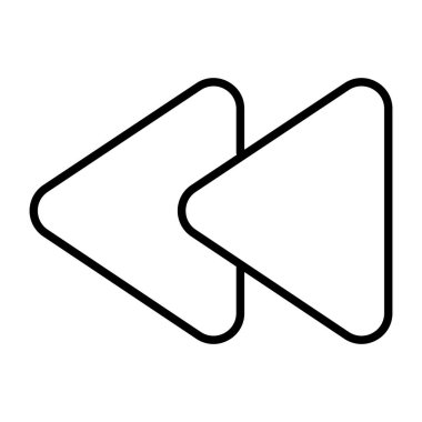 Hızlı geri sarma düğmesinin doğrusal tasarım simgesi