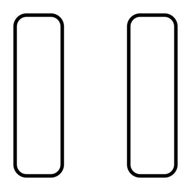 Duraklat düğmesinin doğrusal tasarım simgesi