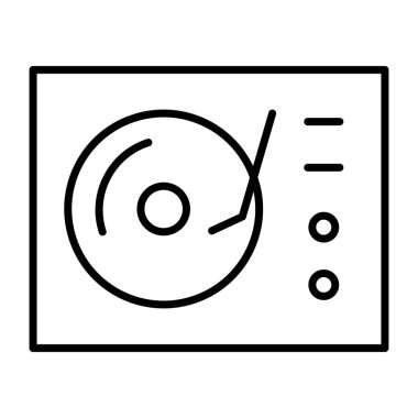 Müzik çalar simgesi, vinil oynatıcının doğrusal tasarımı