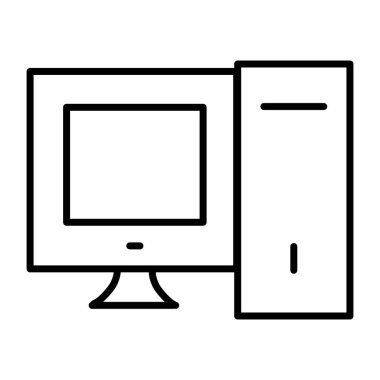 İşlemci ve bilgisayar ile mükemmel bir tasarım simgesi