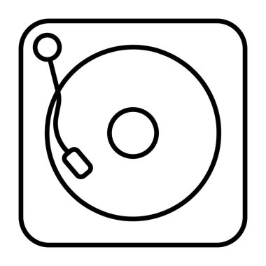 Müzik çalar simgesi, vinil oynatıcının doğrusal tasarımı