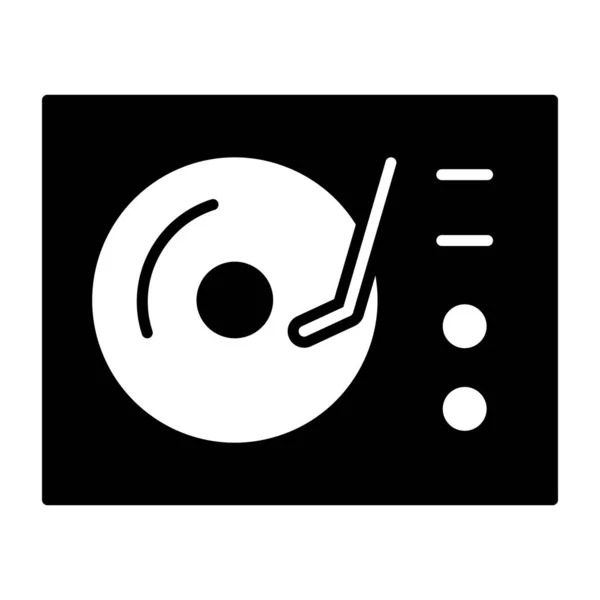 Иконка Аудио Проигрывателя Солидный Дизайн Винилового Проигрывателя — стоковый вектор