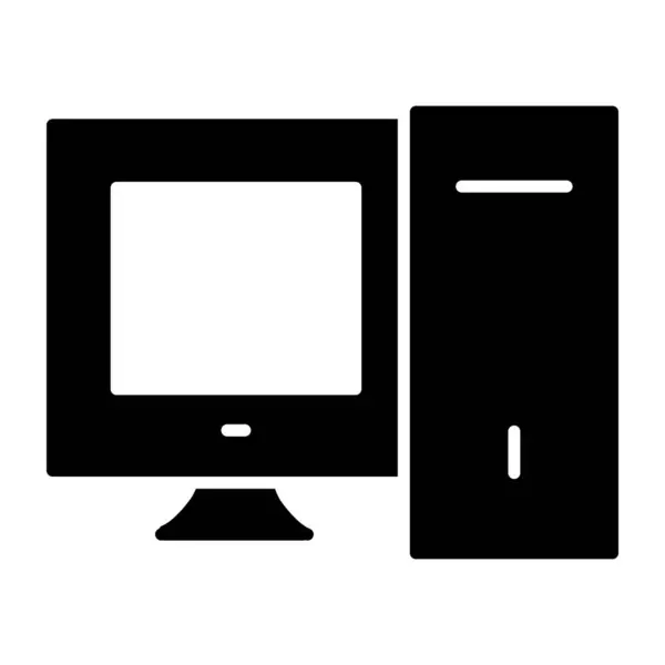 Icono Diseño Perfecto Monitor Con Cpu Ordenador — Vector de stock