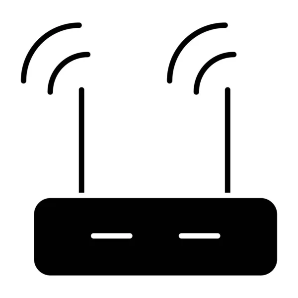 Internetové Signály Zařízením Označujícím Koncept Wifi Routeru — Stockový vektor