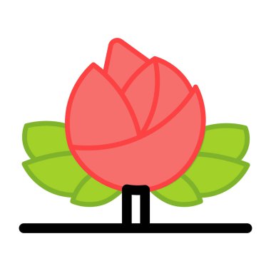 Gül goncasının modaya uygun bir vektör tasarımı