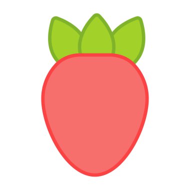 Düz dizayn edilmiş lezzetli bir çilek ikonu.