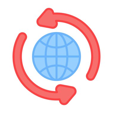 Küresel geri dönüşümün düzenlenebilir tasarım simgesi