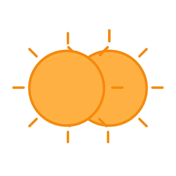 Flat Design Icon Sun Editable Vector — Stock Vector