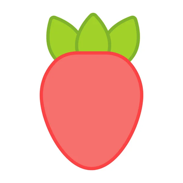 Yummy Icon Strawberry Fruit Flat Design — Stock Vector