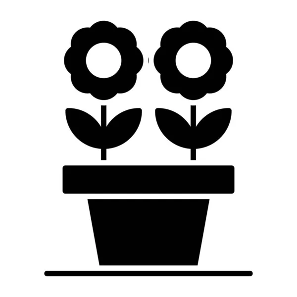 Cserepes Növény Tökéletes Tervezési Ikonja — Stock Vector