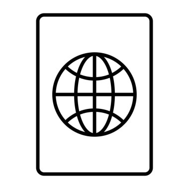 Seyahat izni ve pasaport vektörünün düzenlenebilir tasarım simgesi