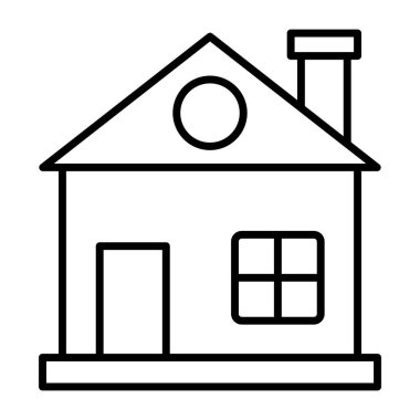 İkamet binası simgesi, evin doğrusal tasarımı