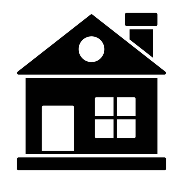 Wohnbau Ikone Solide Bauweise Des Hauses — Stockvektor