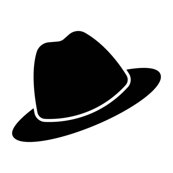 Une Icône Accessoire Coiffure Conception Solide Chapeau — Image vectorielle