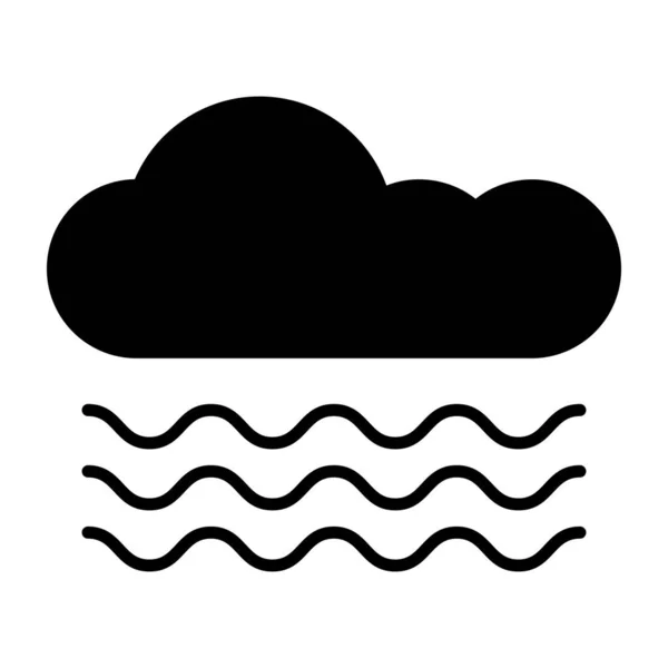 風の強い雲のアイコンデザイン — ストックベクタ