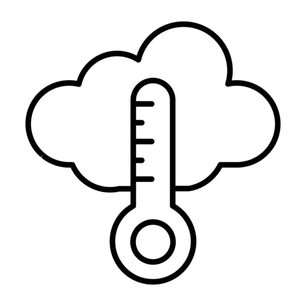 Une Icône Conception Linéaire Nuage Avec Thermomètre Prévisions Météorologiques — Image vectorielle