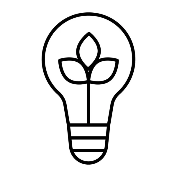 Лампочка Листьями Показывающими Концепцию Экологической Идеи — стоковый вектор