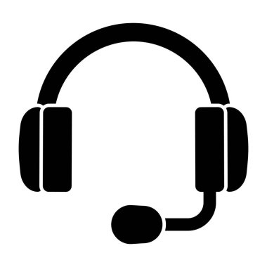 Mikrofonlu kulaklıkların modaya uygun vektör tasarımı