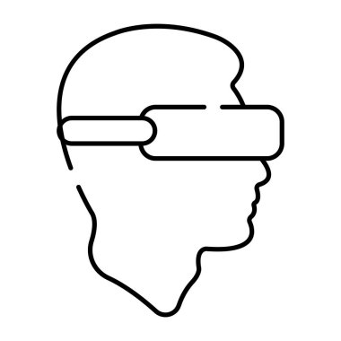 VR kulaklığın doğrusal tasarımı, göz giyimi simgesi