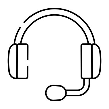 Mikrofonlu kulaklıkların modaya uygun vektör tasarımı